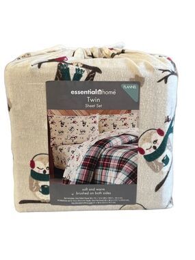 Twin essential home Bedding Sheet Set Beige Red